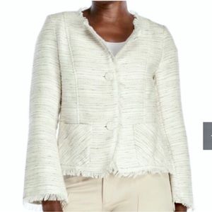 NWT Drew Fringe Tweed Jacket